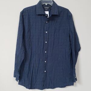 Ralph Lauren Black Label Shirt Mens 17 34/35 Dark Plaid Academia Business Casual